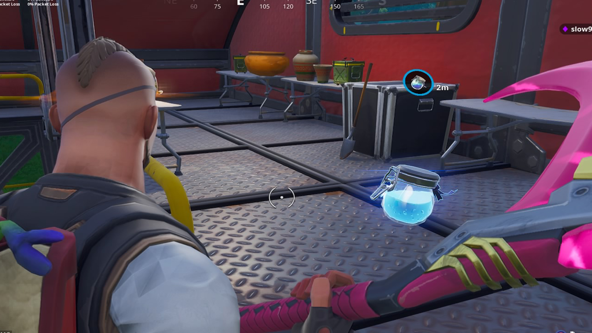 An image from fortnite showing an item being pinged